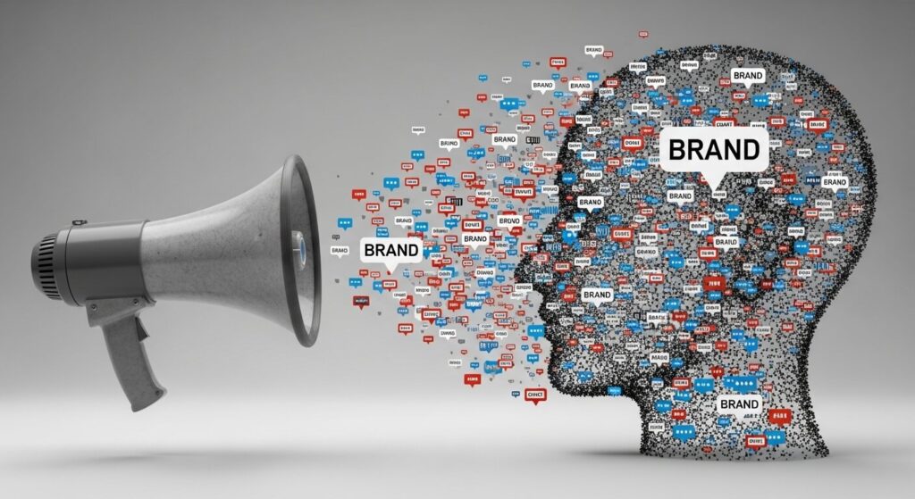 Símbolo da mudança na comunicação: de um monólogo com megafone para um diálogo digital com o público, baseado em escuta ativa.