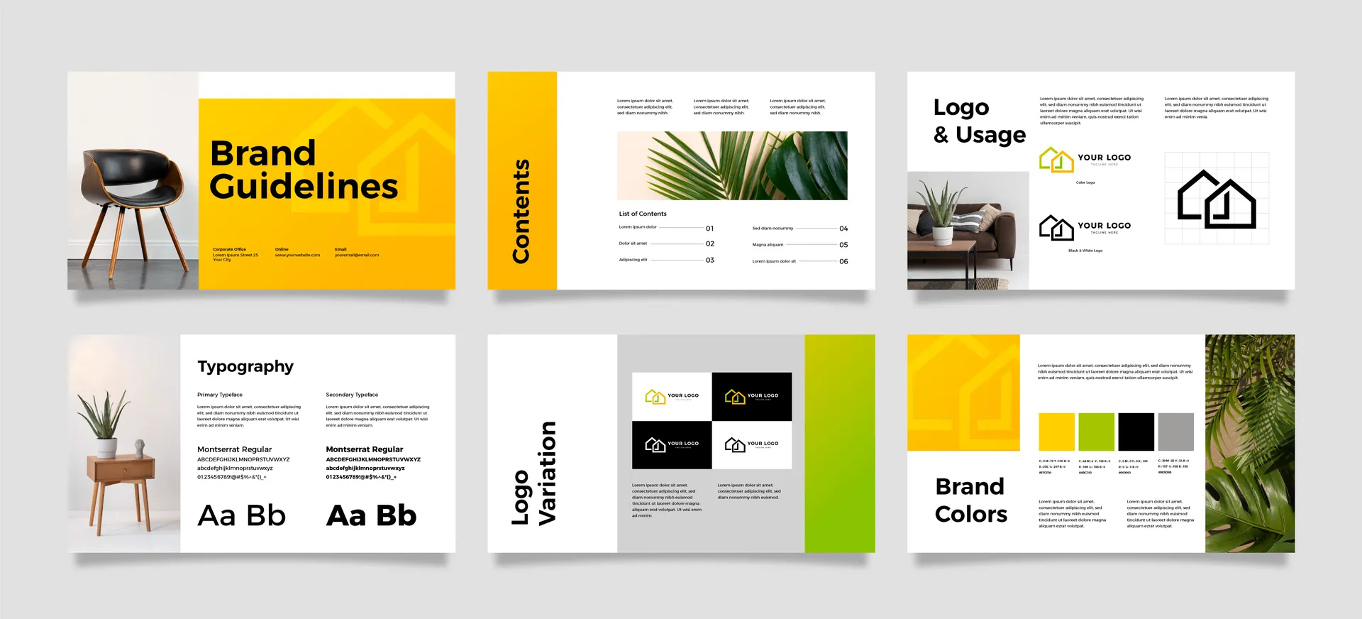 Manual de marca aberto mostrando páginas de identidade visual e verbal de uma empresa